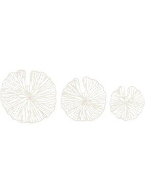 Handmade White Coral Shaped Wall Decor Set - Unique Paper & Metal Art (3 Sizes)